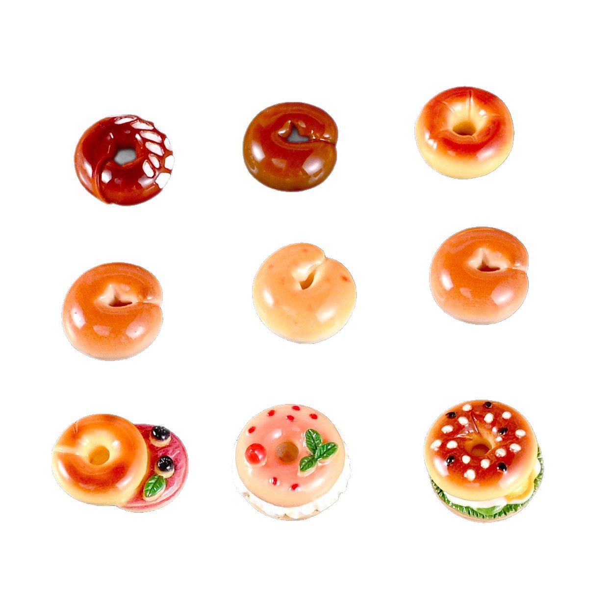 Miniature Food Toy Alkaline Water Bread European Bun Donut Cream Glue Resin DIY Accessories Cake Doll House Mini Kitchen