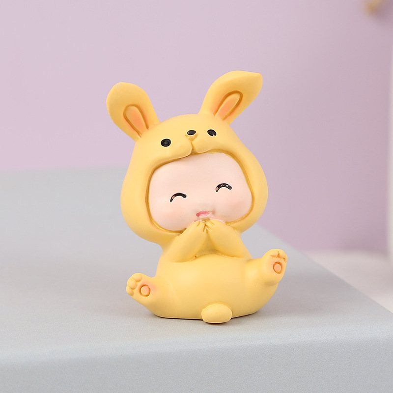 Mini – Cute Mini Rabbit Car ornaments - gold
