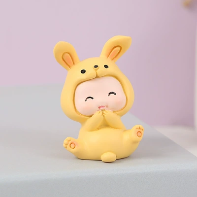 Cute Mini Rabbit Car Car ornaments - yellow