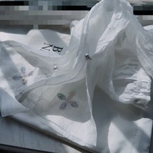 8542刺绣防晒冰袖女喇叭袖护臂闪锆四叶草