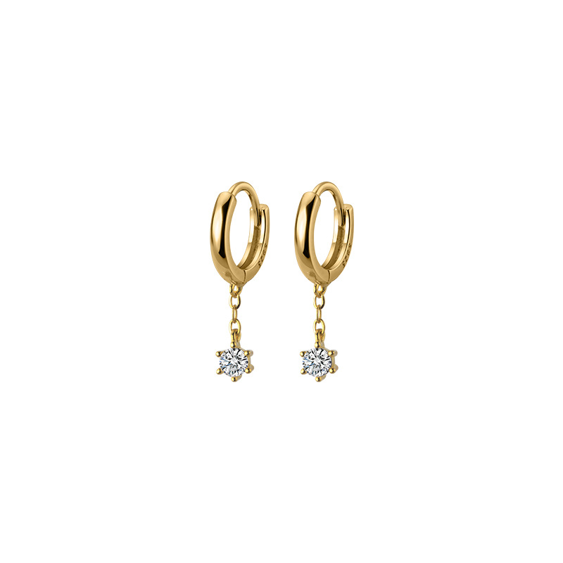 Eloch s925 plata coreana simple perforación de orejas corta para mujeres pequeñas aretes de orejas de temperamento redondo aretes G5925