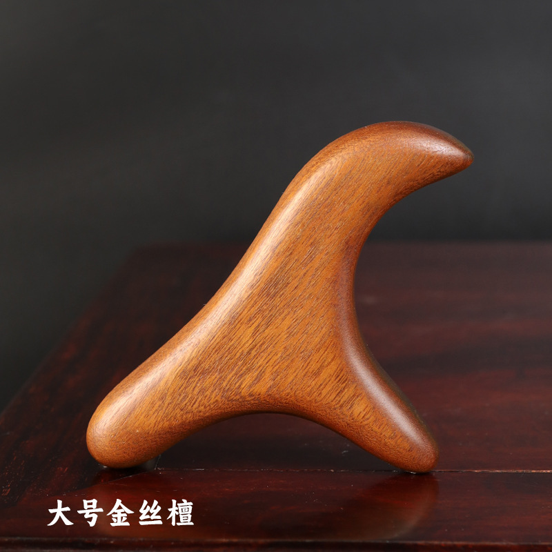 金糸檀木三角雀掻き板紅檀香木マッサージ道具家庭用点穴筆足治療実木打筋棒|undefined