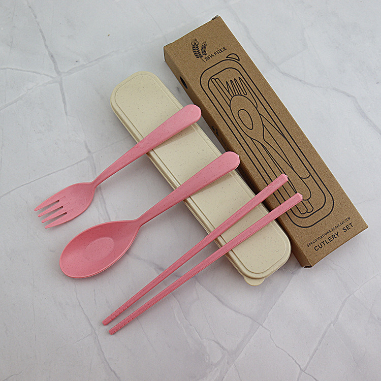 숟가락, 포크, 젓가락 1 핑크