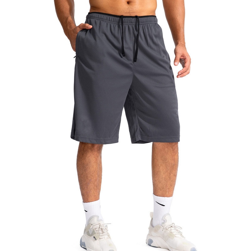 Men's Running Shorts Quick Dry Fitness Sports Jogging Shorts with Zipper Pockets New Beach Pants Sports Male Pants
