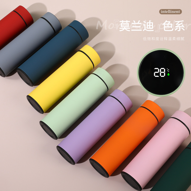 スマート温度クロスボーダー304ステンレスゴム塗料つや消し保温カップビジネス半管理logoストレートカップ|undefined