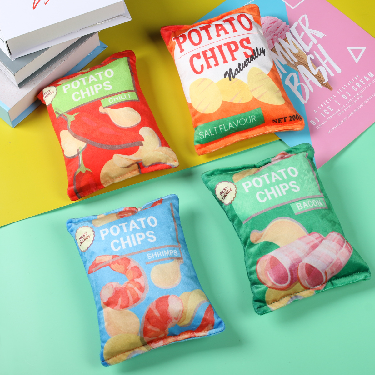 Juguetes de papel de peluche para perros de mascotas peluche para perros pequeños juguetes de patatas fritas para perros