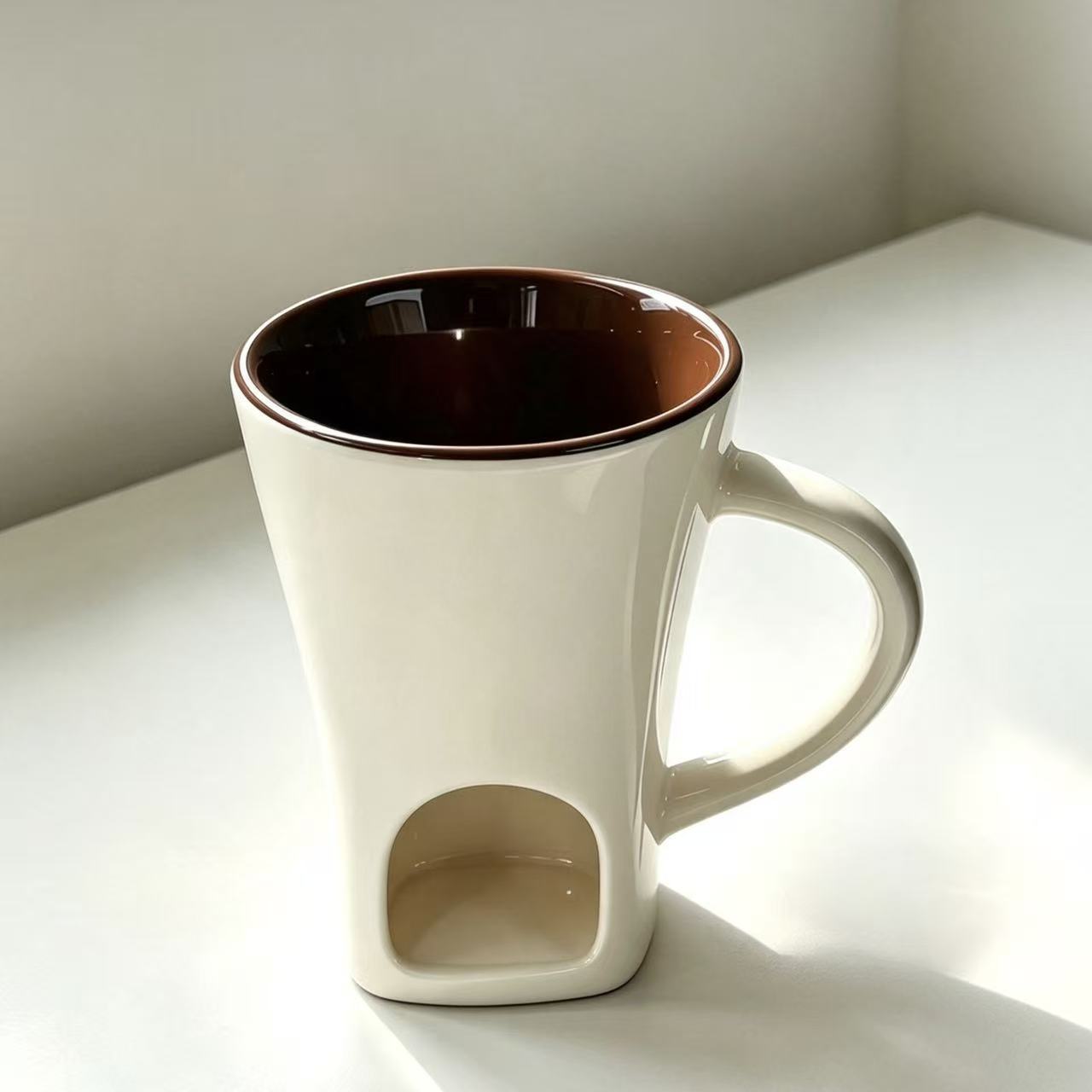 Contenedor de chocolate queso derretido dulces mantequilla hot pot mug con tenedor cerámica taza de hot pot calentada de Navidad image 7