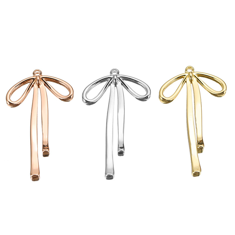 2g Weight Pendant Jewelry Making Type 31*19mm Jewelry Making Size 1 Piece 31*19mm Copper Knot Butterfly Bow Knot Polished Pendant DIY Jewelry Accessories Earrings Necklace