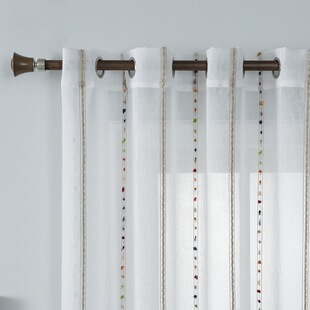 Gauze Curtain Window Gauze Living Room Balcony Gauze Bay Window Gauze Curtain Modern Simple Color Vertical Strip Gauze Curtain Partition Blackout Gauze
