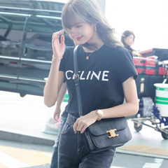 春夏新品潮牌Lisa同款Ce经典字母印花短袖纯棉宽松百搭系列现货