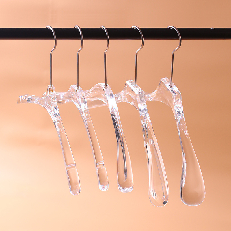 Clothing store acrylic transparent crystal hanger non-slip seamless clothes hanger men's and women's special wedding clothes rack lettering