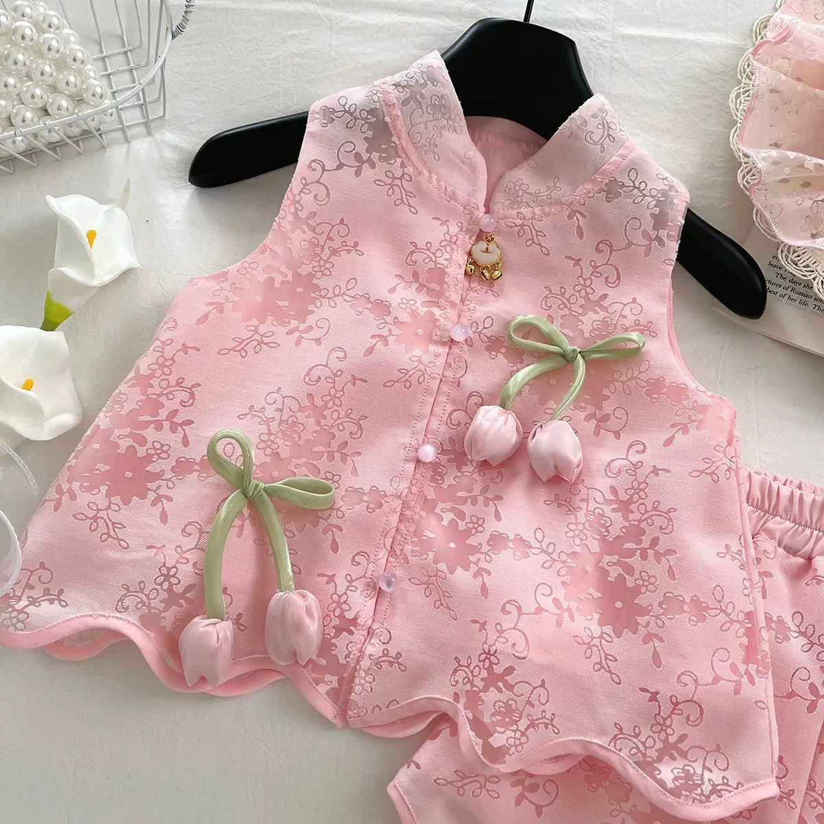 Summer thin children's set sleevless, Chinese style, western style