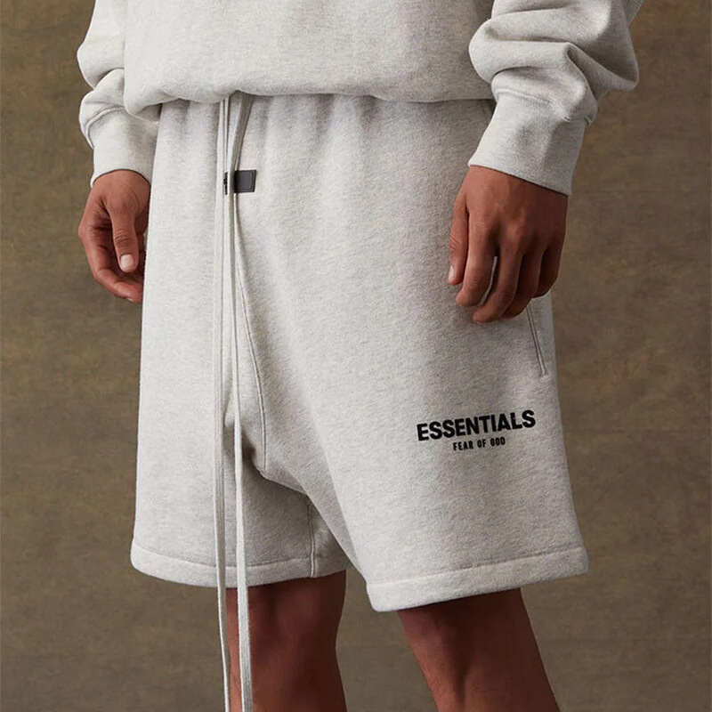 Summer Shorts Essentials 22Ss Double-Line American Fashion Brand Season 8 Flocked Shorts for Men and Women