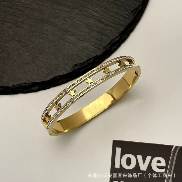 Z116 hollow pentagram gold color