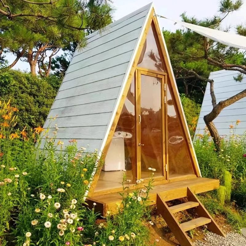 Carpa de lujo salvaje triangular al aire libre Carpa de campamento simple Carpa de techo Camping Simple B & B Restaurante Carpa de hotel