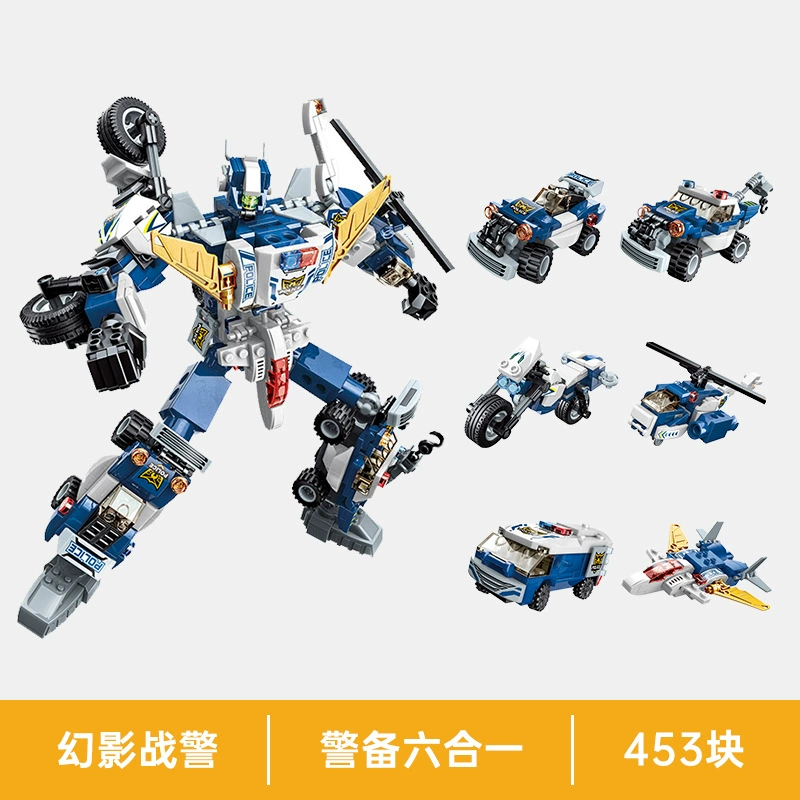 Конструктор Lego transformer Shijang 4‑в‑1 робот→динозавр, комбинированный набор, 475–534 шт.