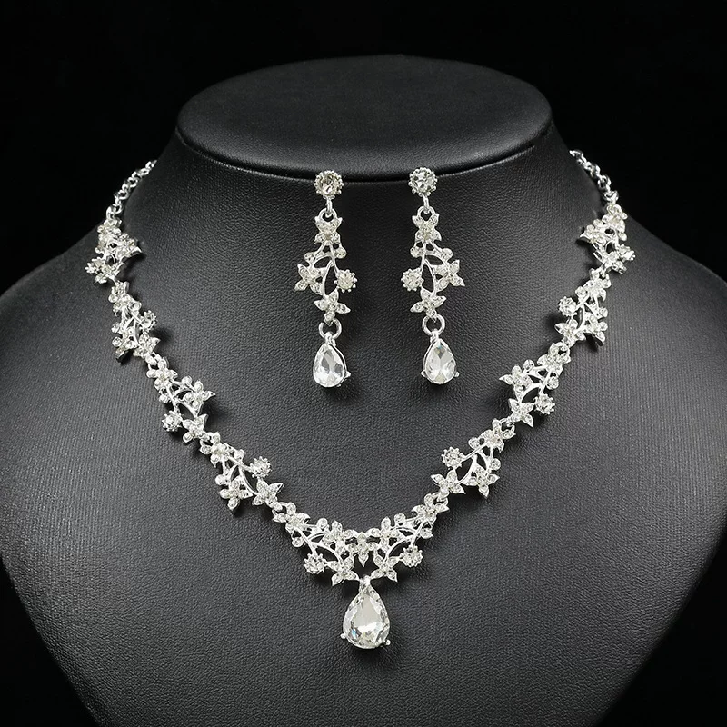 Корейское ожерелье и серьги для невесты, короткий комплект, подвеска, универсальная цепь для сумки, прямые продажи завода
