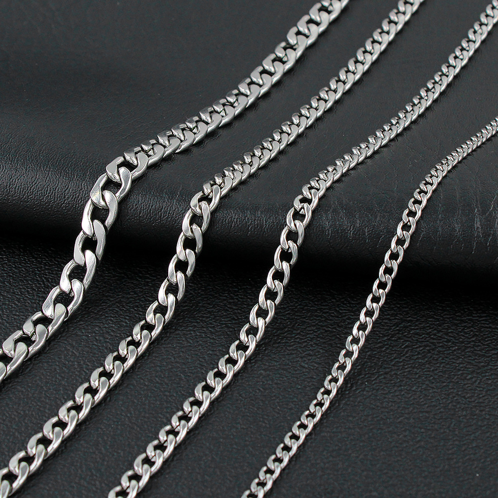 Yueshi 4-8mm Simple Stainless NK Cuban Necklace Vacuum Electroplated Gold Steel European And American Light Luxury Style_voghion.com
