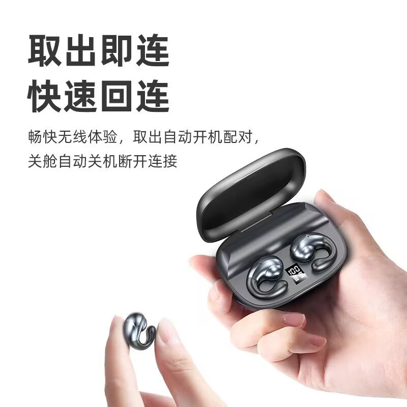 Auriculares Bluetooth S19 auricular inalámbrico clip de la oreja auriculares de conducción ósea Bluetooth 5,3 transfronteriza caliente neutral Chino e Inglés Al Por Mayor