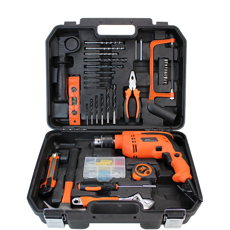 Taladro eléctrico Juego completo Caja de herramientas para el hogar Taladro de mano 13mm Taladro de impacto Herramientas combinadas Reparación de automóviles Herramientas de electricista image 13