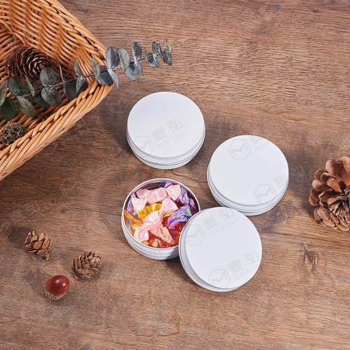 5-250ml white aluminum box, candy aluminum can, round threaded tea manicure storage sealed aluminum can