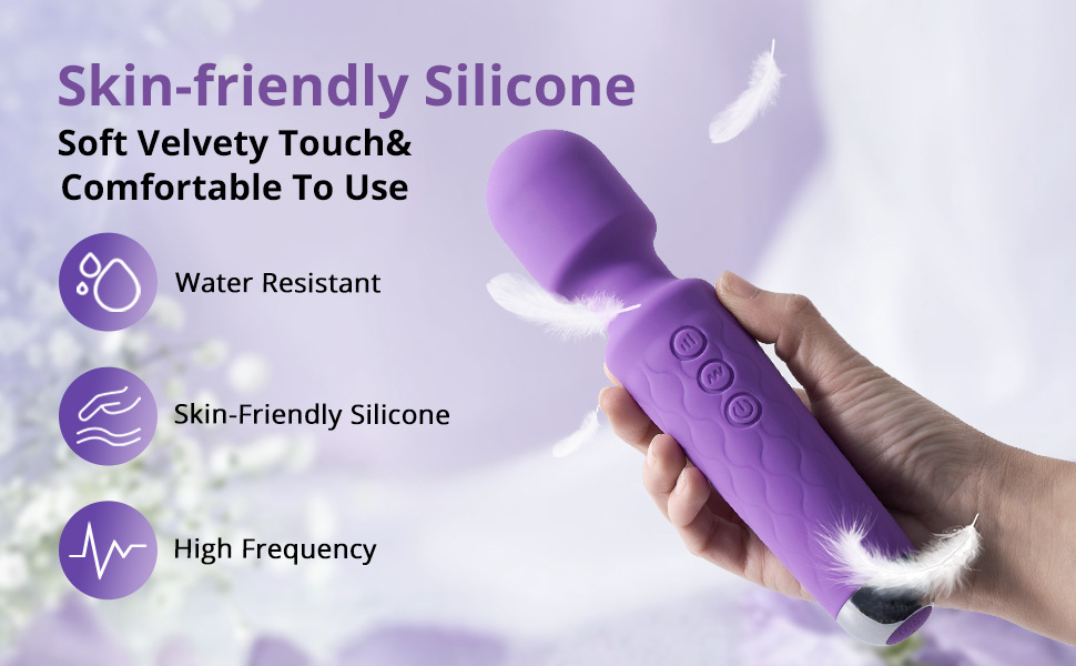 20-Frequency Vibrating AV Wand Prostate Massager, Silicone, Electric Button Control — detail image 10