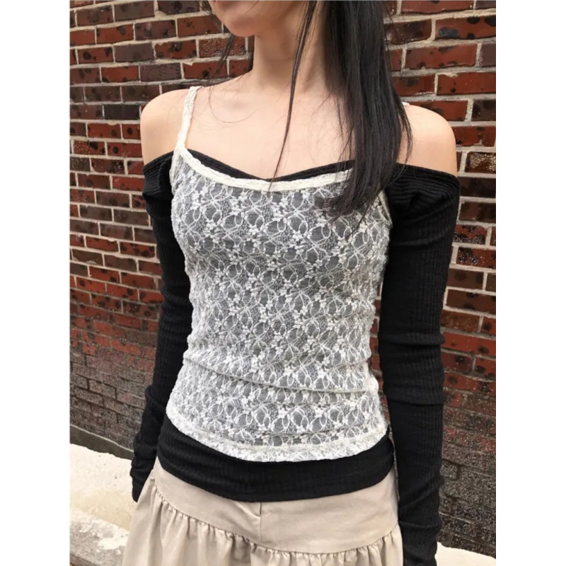 Korean Ins Summer Layering Items Bubble Small Flower Lace Pure Color Camisole Inner Top 4 Colors