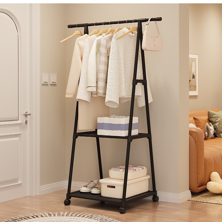 Percha de ropa simple estilo japonés y coreano percha de ropa interior creativa percha de ropa móvil plegable percha de ropa doméstica