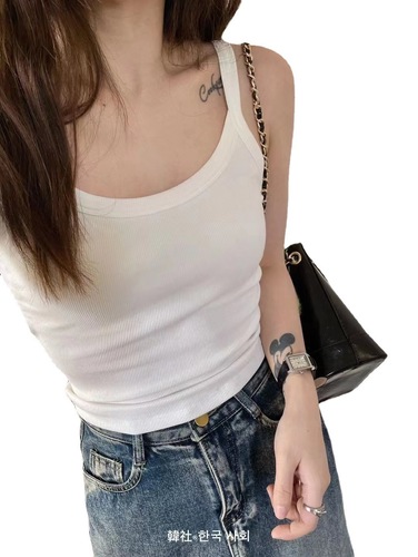 Leting~Versatile summer all-in-one camisole, comfortable and slim fit, beautiful back, outer wear with chest padding, inner top