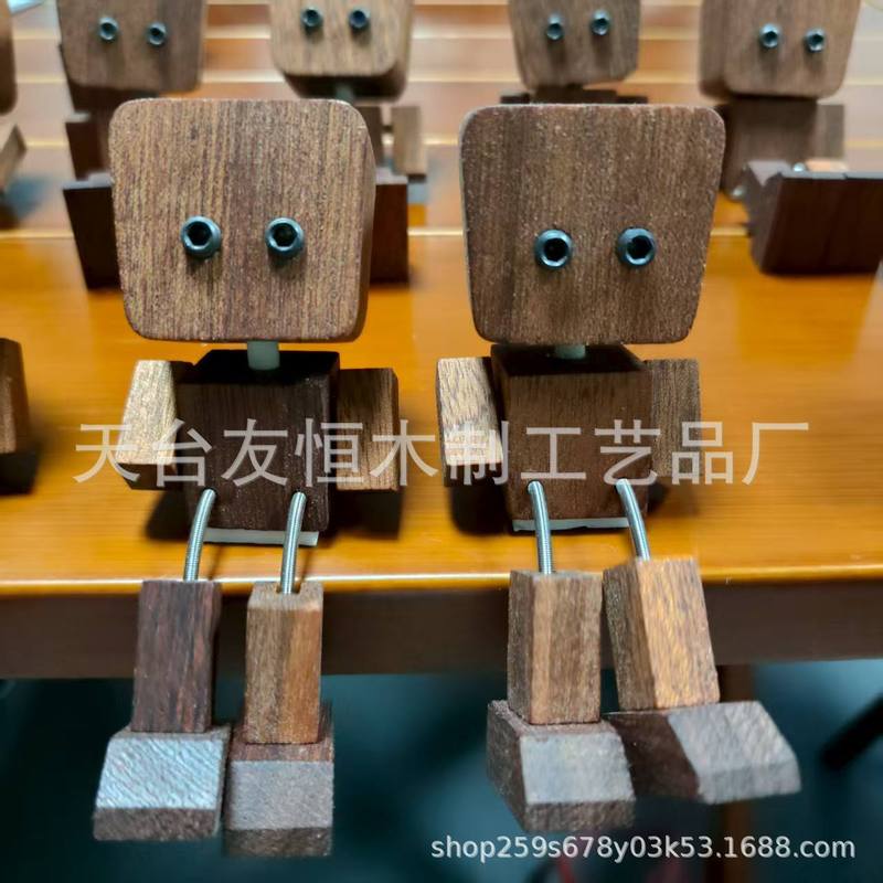 跨境Shaking Feet Wooden Doll抖腿木头人汽车装饰摆件摇腿木头人|undefined