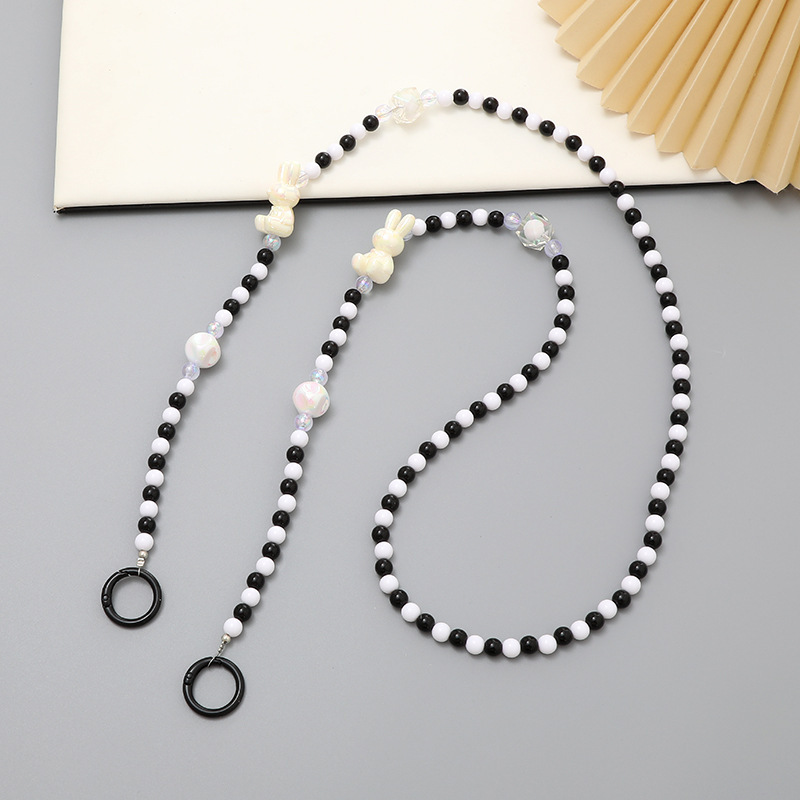 Nuevo acrílico cuentas teléfono móvil cadena perla crossbody Correa cadena teléfono móvil caso colgante regalo para las mujeres