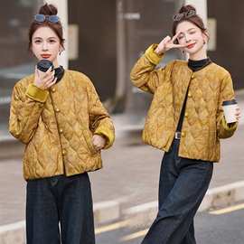 现货新中式棉服夹棉外套女新款冬季洋气棉袄年轻款短款棉衣
