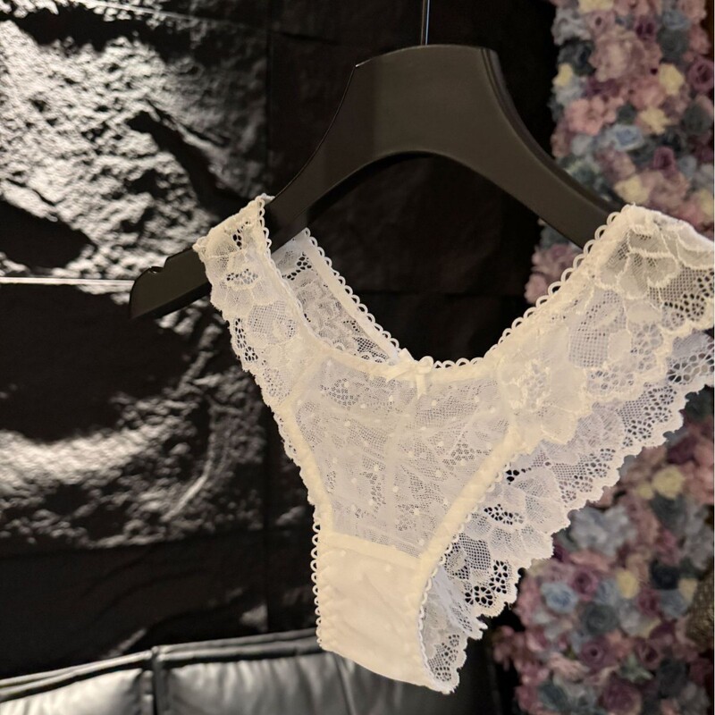Full Lace Underwear Women's Sexy Women's Underwear Temptation Wave Point Lace Low Waist Half Hip Women's Underwear
