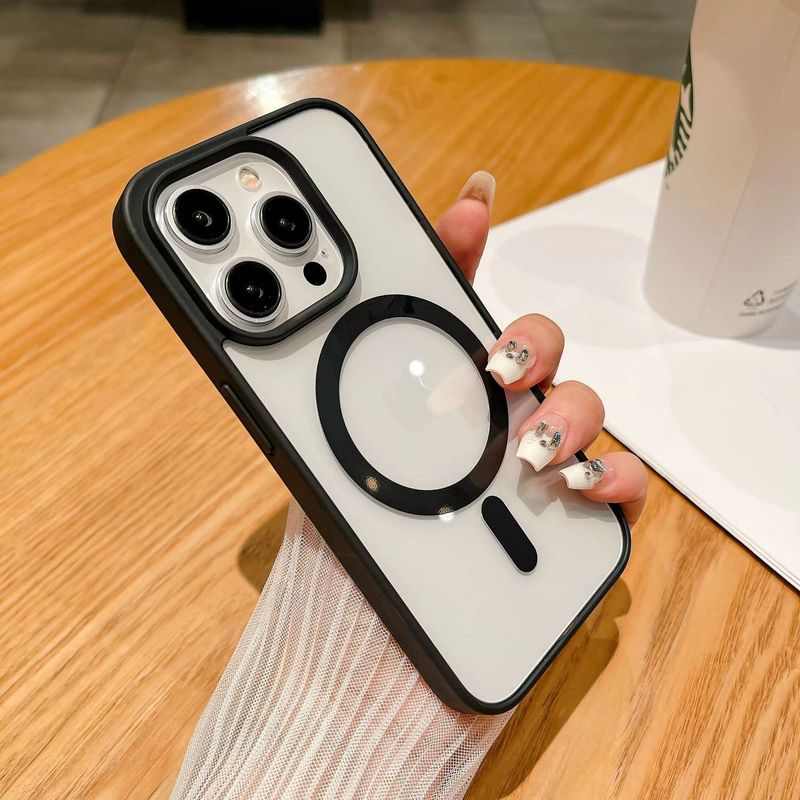 iPhone16Eマカロン肌触りチタンオリジナルカラー磁気吸着5携帯電話ケース、Apple 17PROMAXアクリルケースに最適|undefined