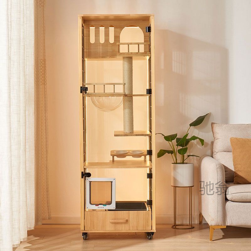 麓f貓別墅小戶型家用貓籠子貓舍貓屋室內不占地貓籠實木貓咪全景