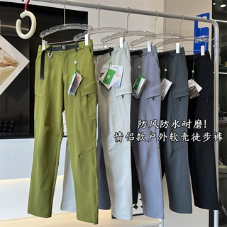 URAZ牛货！男女款户外防风防泼水徒步软壳冲锋裤直筒机能休闲长裤