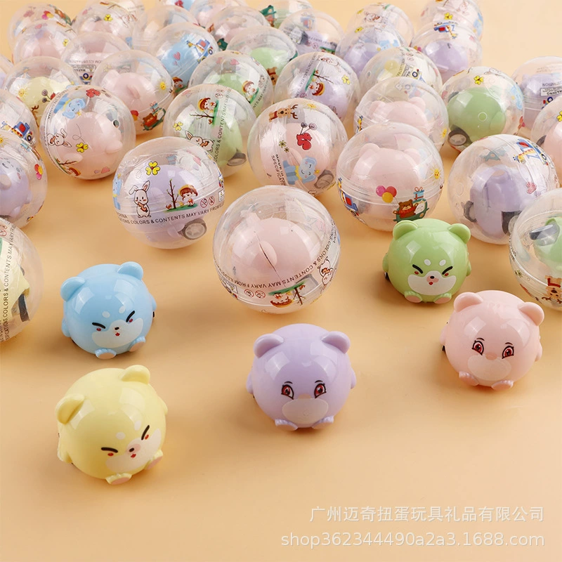 Фабрика оптом животное задний автомобиль милый автомобиль гашапон машина подарок мяч прозрачная кукла гашапон игрушка яйцо подарок