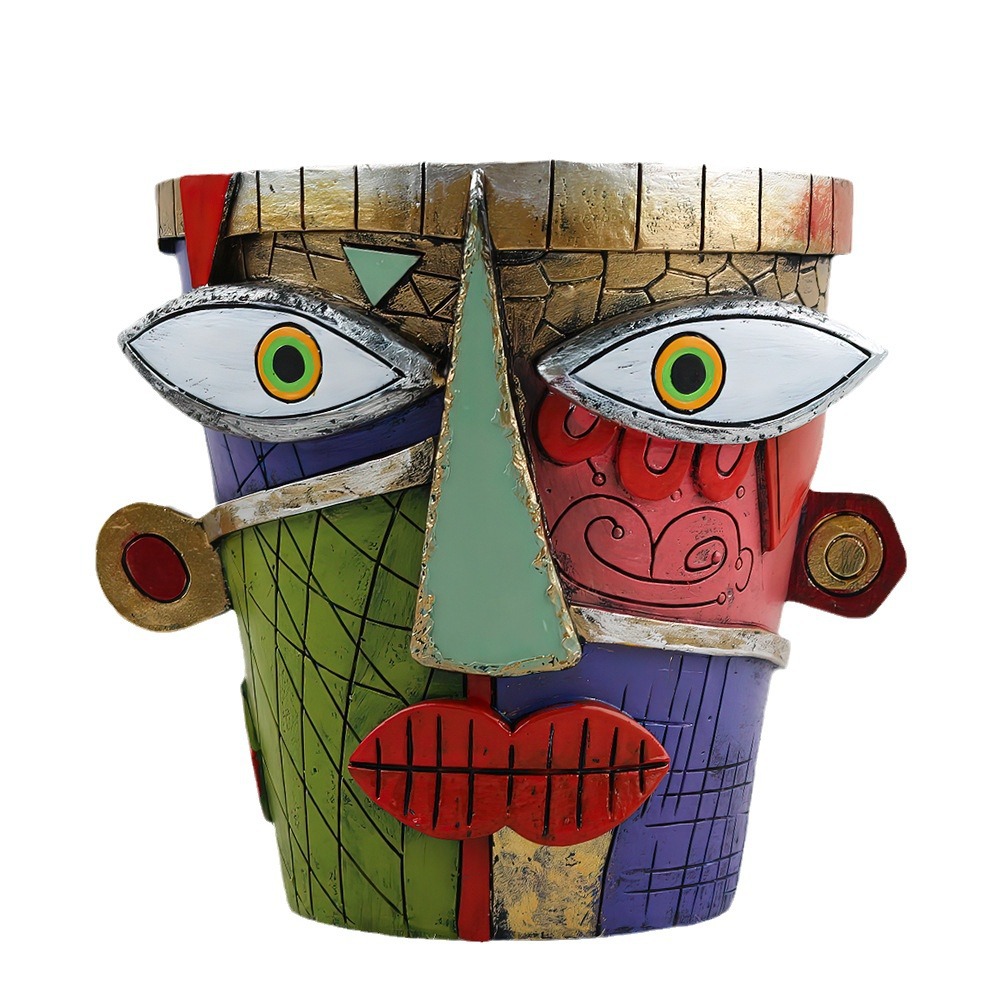   New Creative Picasso Style Abstract Face Flower Pot Garden Home Desktop Decoration Ornaments