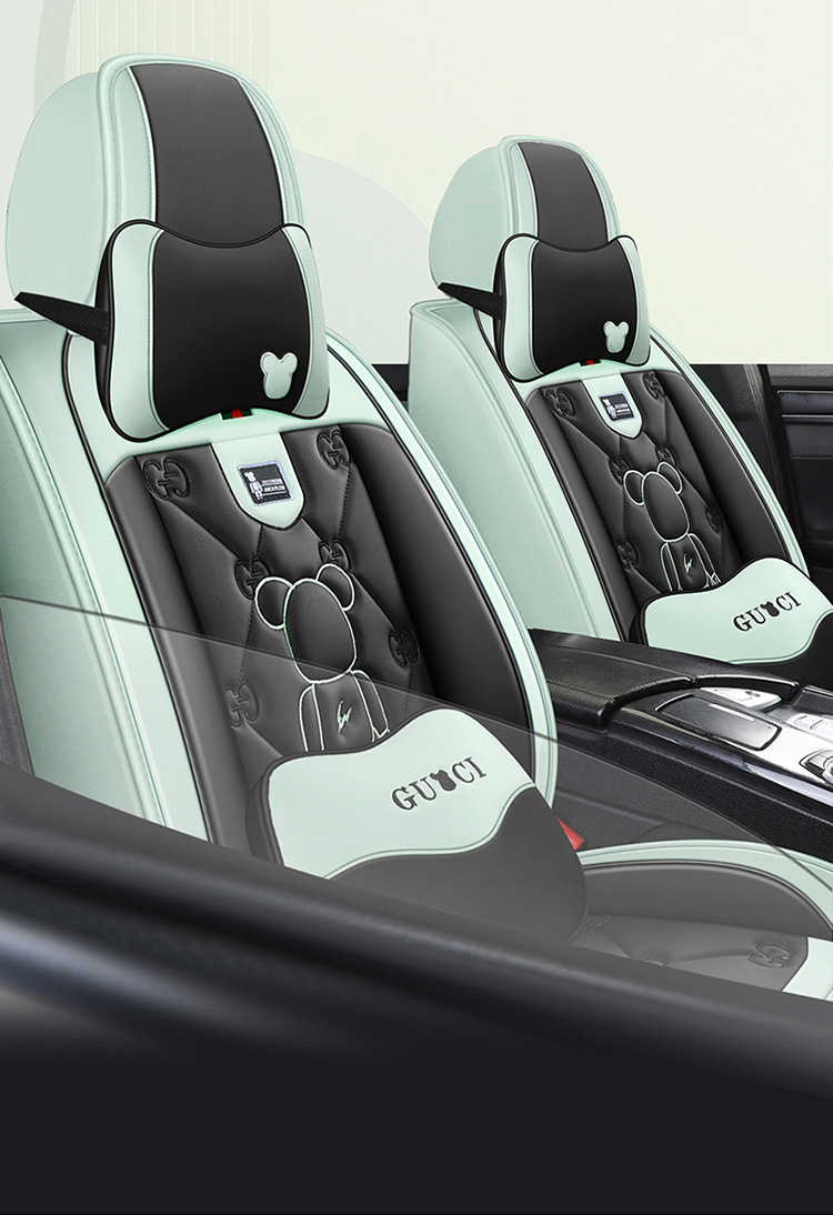 Car Seat Cushion, Universal for All Seasons, Fully Enclosed Seat Cover, New Leather Special Seat Cover, Internet Celebrity Car Cover, Breathable Seat Cushion