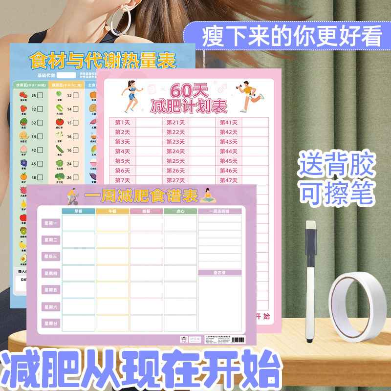 減量チェックイン記録シート、体重チェックイン、痩身自己規律チェックインウォールチャート、減量先延ばし監視体重計画|undefined