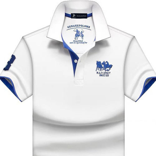 High-end brand Paul polo shirt for men, summer collarless short-sleeved T-shirt for men, pure cotton large size T-shirt