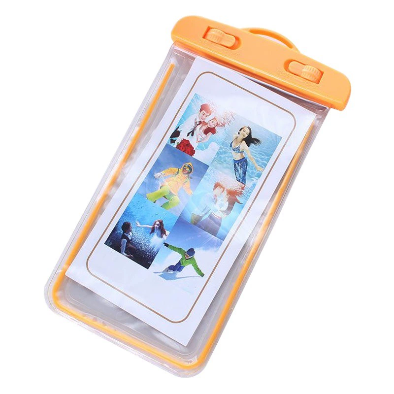 Точечное плавание на открытом воздухе, флуоресцентная водонепроницаемая сумка для мобильного телефона, ПВХ, дайвинг, рафтинг, светящийся сенсорный экран, водонепроницаемый чехол для мобильного телефона
