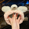 Flannel hairgrip with bow, headband for face washing, hair accessory, Korean style, wholesale