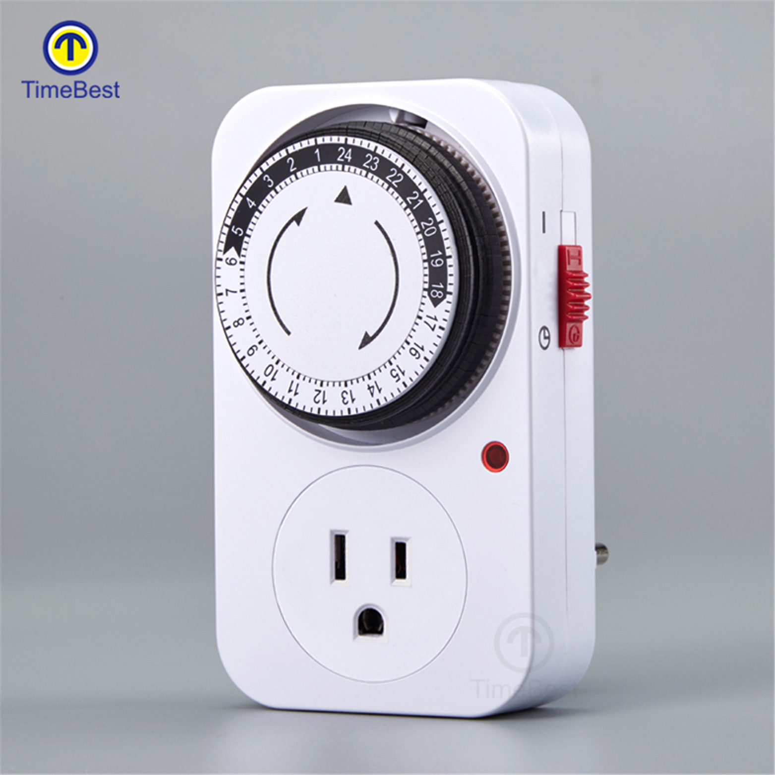 美式定时插座 厨房插座24小时循环开关预约自动断电现货 定时开关