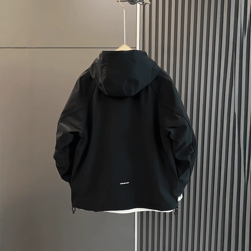 Heren jas met capuchon lente herfst casual windjack sportief_voghion.com