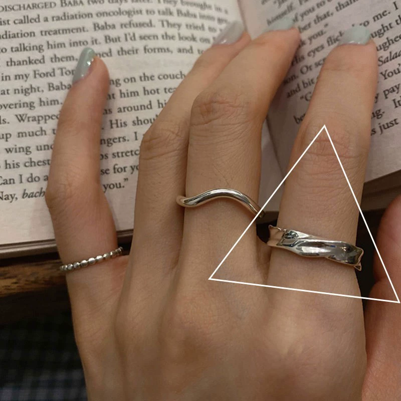 Ring (Small Design) Adjustable, 925 Silver, Simple Elegant Minimal