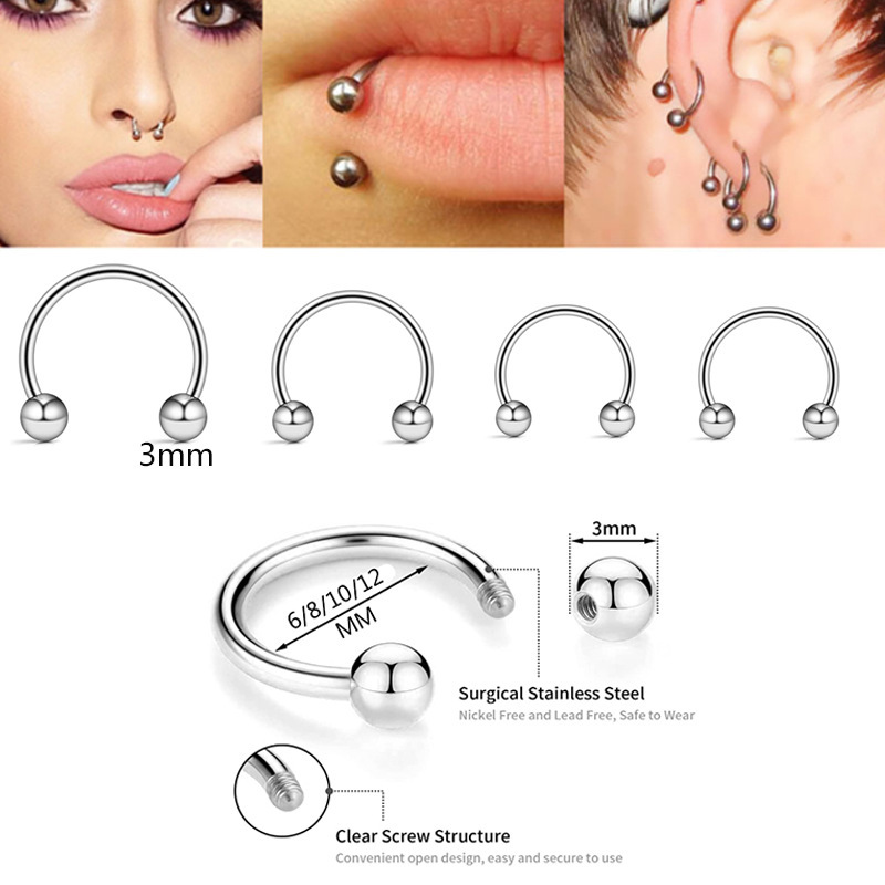 Ear bone stud earrings earrings earrings elegant simple ear buckle fine needle stainless steel ear ring female ear piercing earrings for men