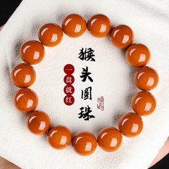 野生の猿の頭の手の串の大きいサイズの玉の文は菩提の単輪の男性の金の仏珠の数珠のブレスレットの女性を遊びます。