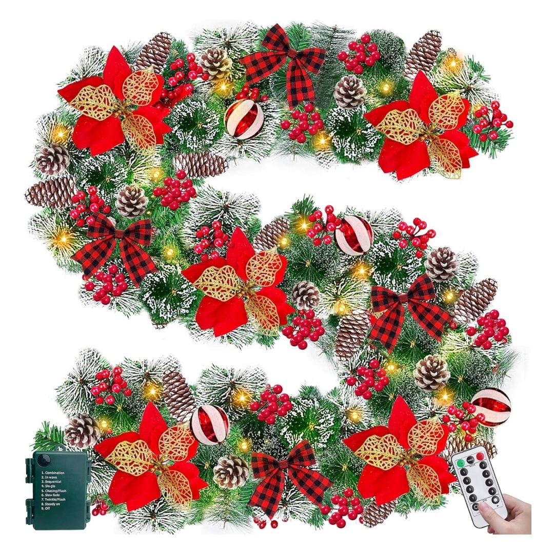 圣诞花环门挂180/270CM人造装饰品圣诞树藤条挂饰场景布置门