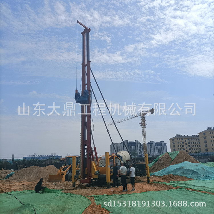履带加压塔架抗浮锚杆打桩机 自装车长螺旋打桩机 螺旋钻打桩机